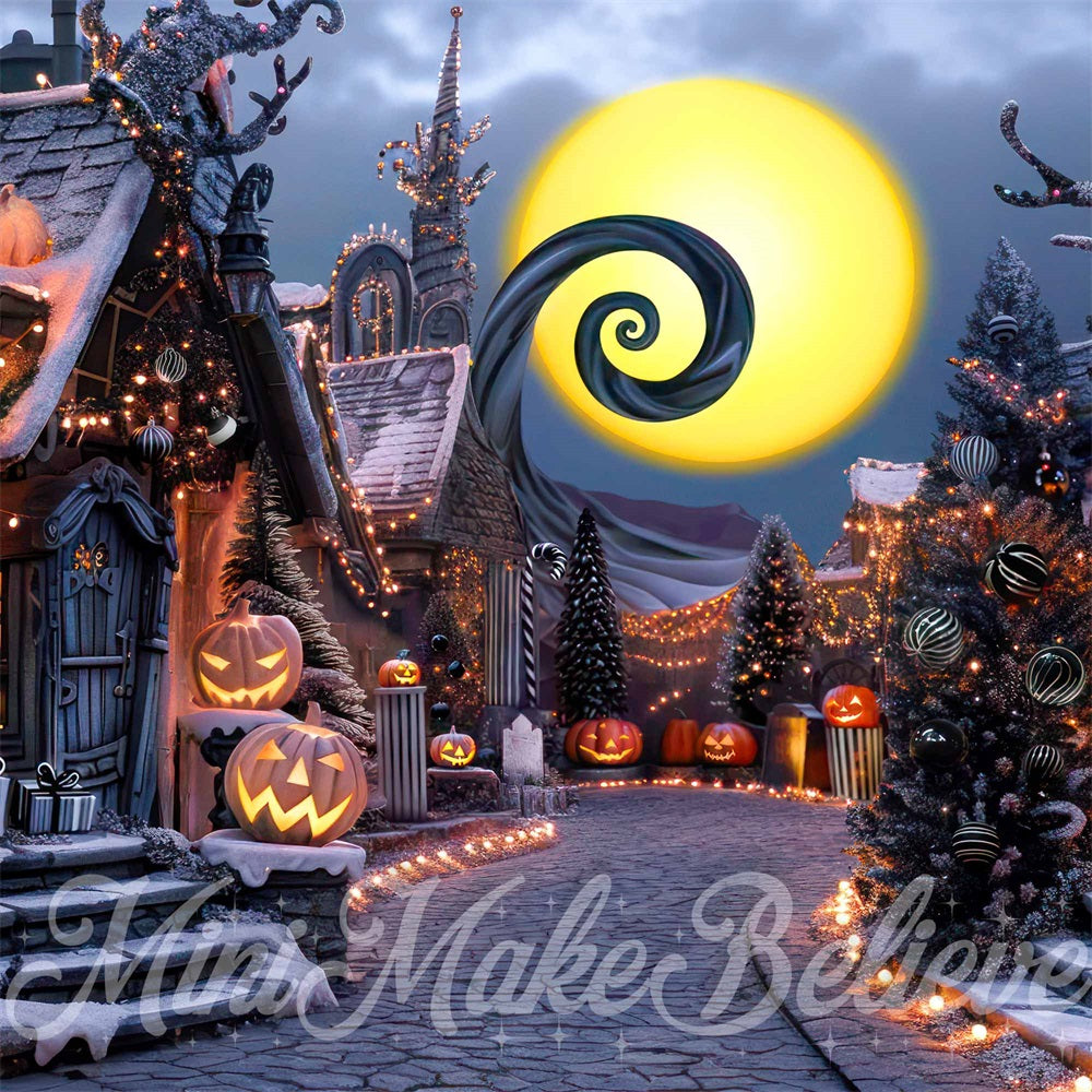 Kate Halloween Pumpkin Town Street Backdrop Designed by Mini MakeBelieve -UK