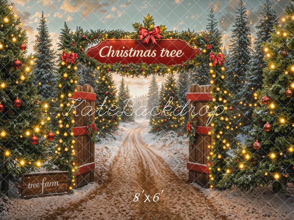 Kate Winter Christmas Tree Farm Backdrop Designed by Emetselch -UK