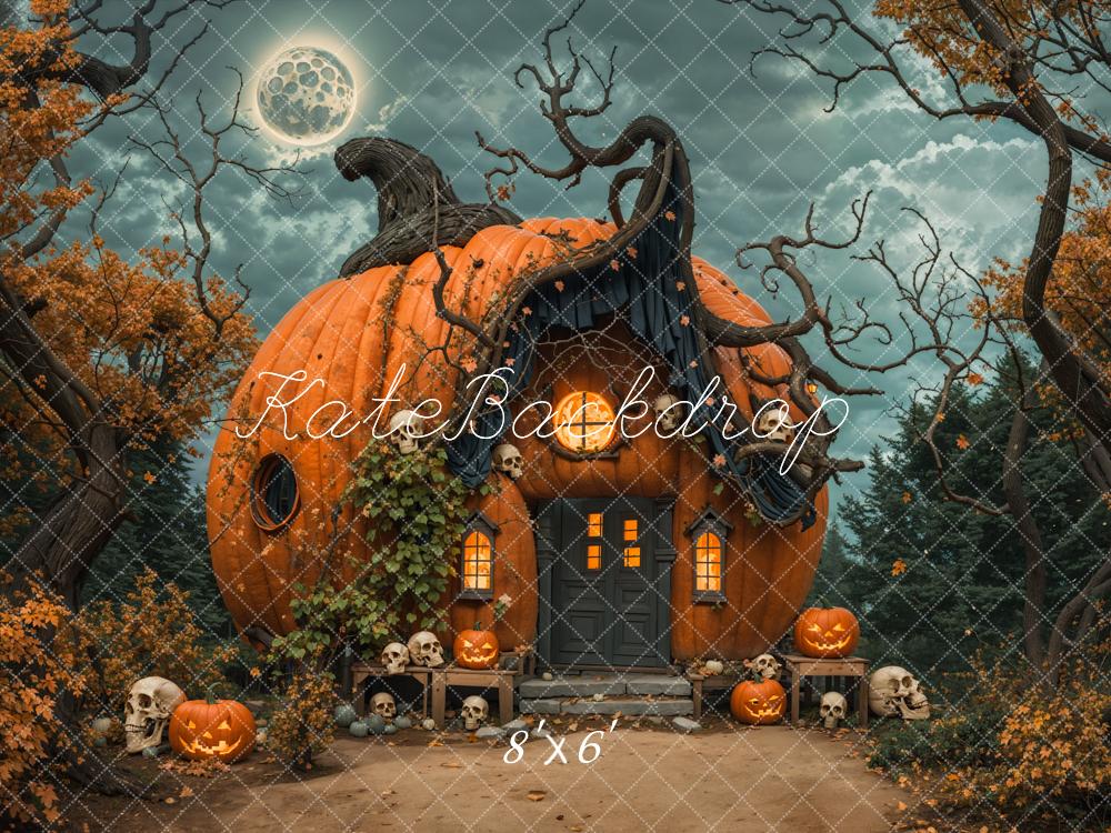 Kate Halloween Night Magical Pumpkin House Backdrop Designed by Emetselch -UK