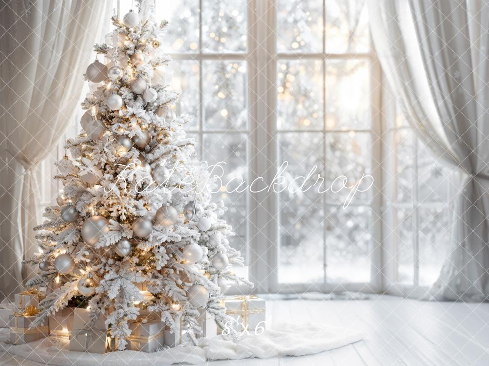 Kate Winter White Christmas Tree Window Backdrop Designed by Emetselch -UK