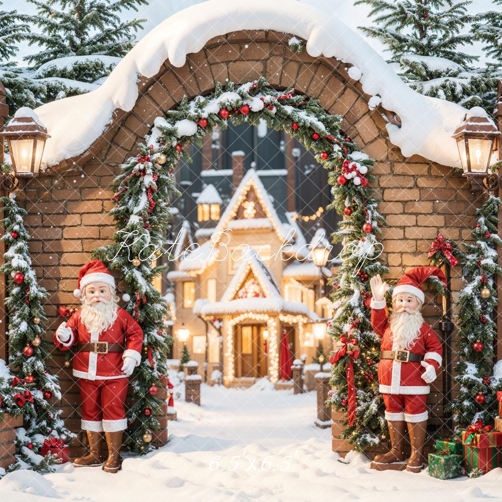 Lightning Deals Kate Christmas Santa Castle Arched Brick Backdrop Designed by Chain Photography -UK