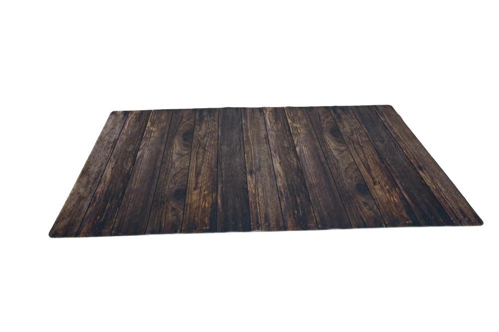 Kate Coffee Brown Wood Rubber Floor Mat for Photography -UK