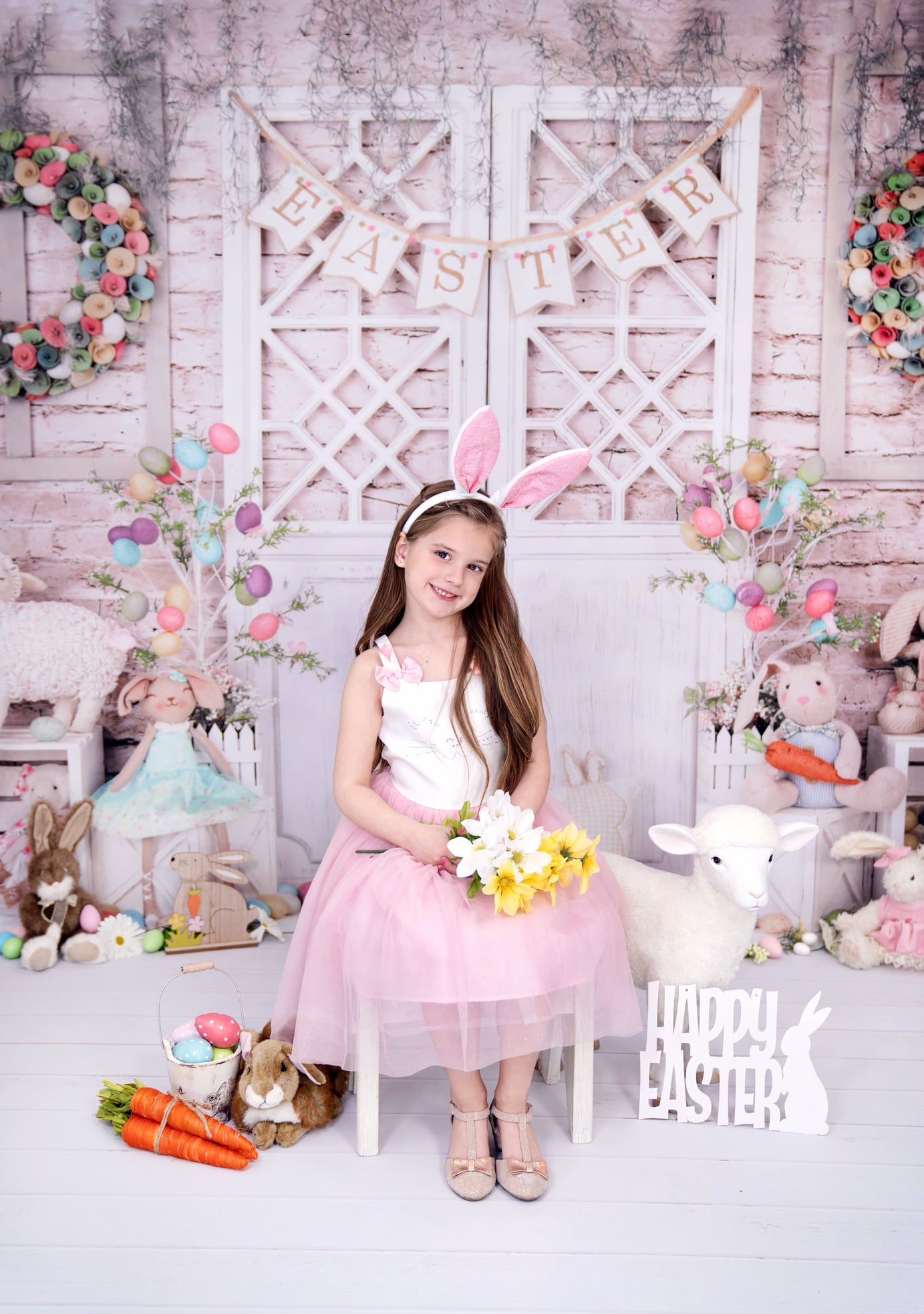 Kate Barn Door Colorful Egg Easter Backdrop for Photography -UK