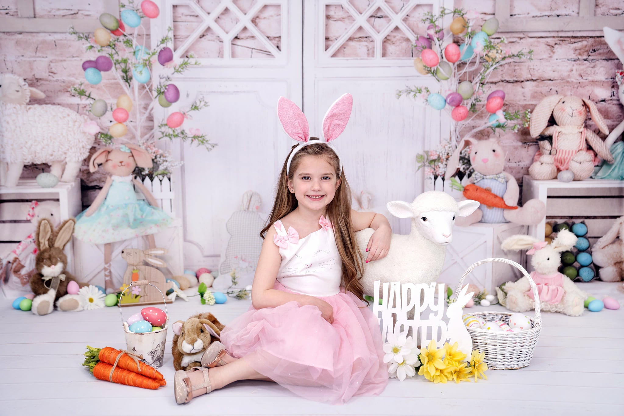 Kate Barn Door Colorful Egg Easter Backdrop for Photography -UK