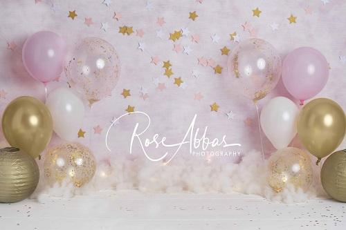 Kate Pink Balloons Stars Backdrop Designed By Rose Abbas -UK