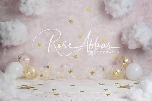 Kate Pink Clouds Stars Backdrop Designed By Rose Abbas -UK