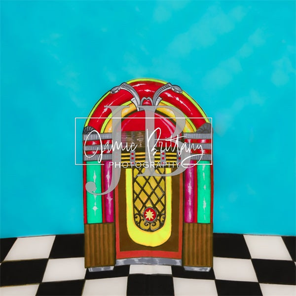 Kate Jukebox Hand Painted Backdrop for Photography Designed by JB Photography -UK