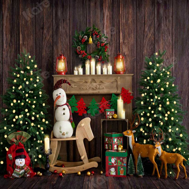 Kate Christmas Room with Elk Snowman Decorations Backdrop Designed by Emetselch -UK