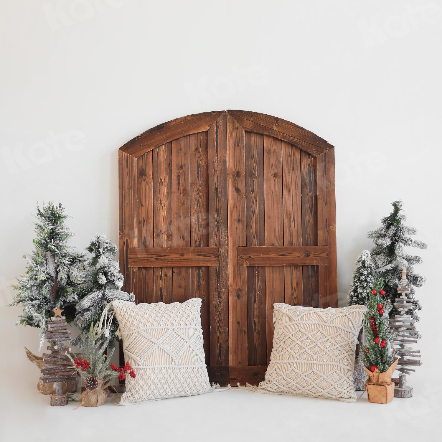 Kate Christmas Tree Boho Backdrop Barn Door for Photography -UK