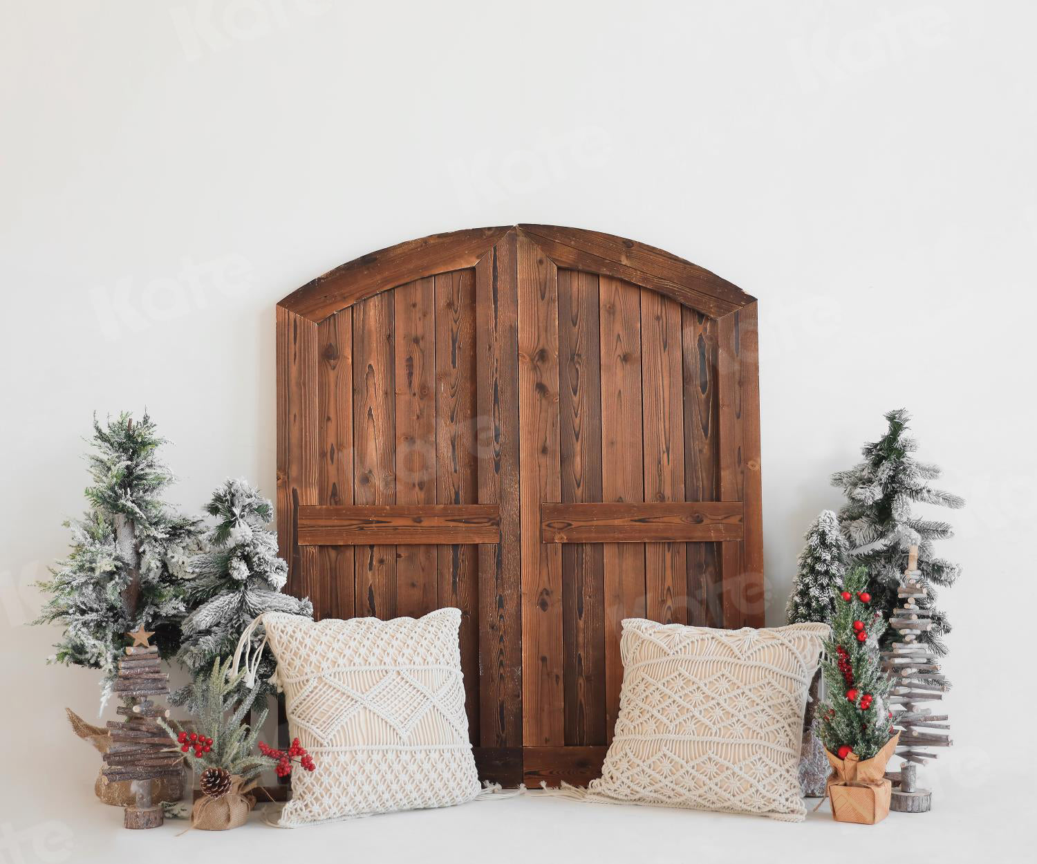 Kate Christmas Tree Boho Backdrop Barn Door for Photography -UK