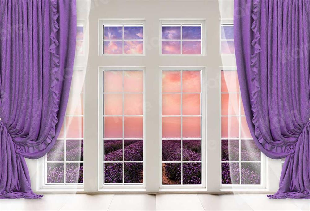 Kate Window Purple Curtain Lavender Backdrop for Photography -UK