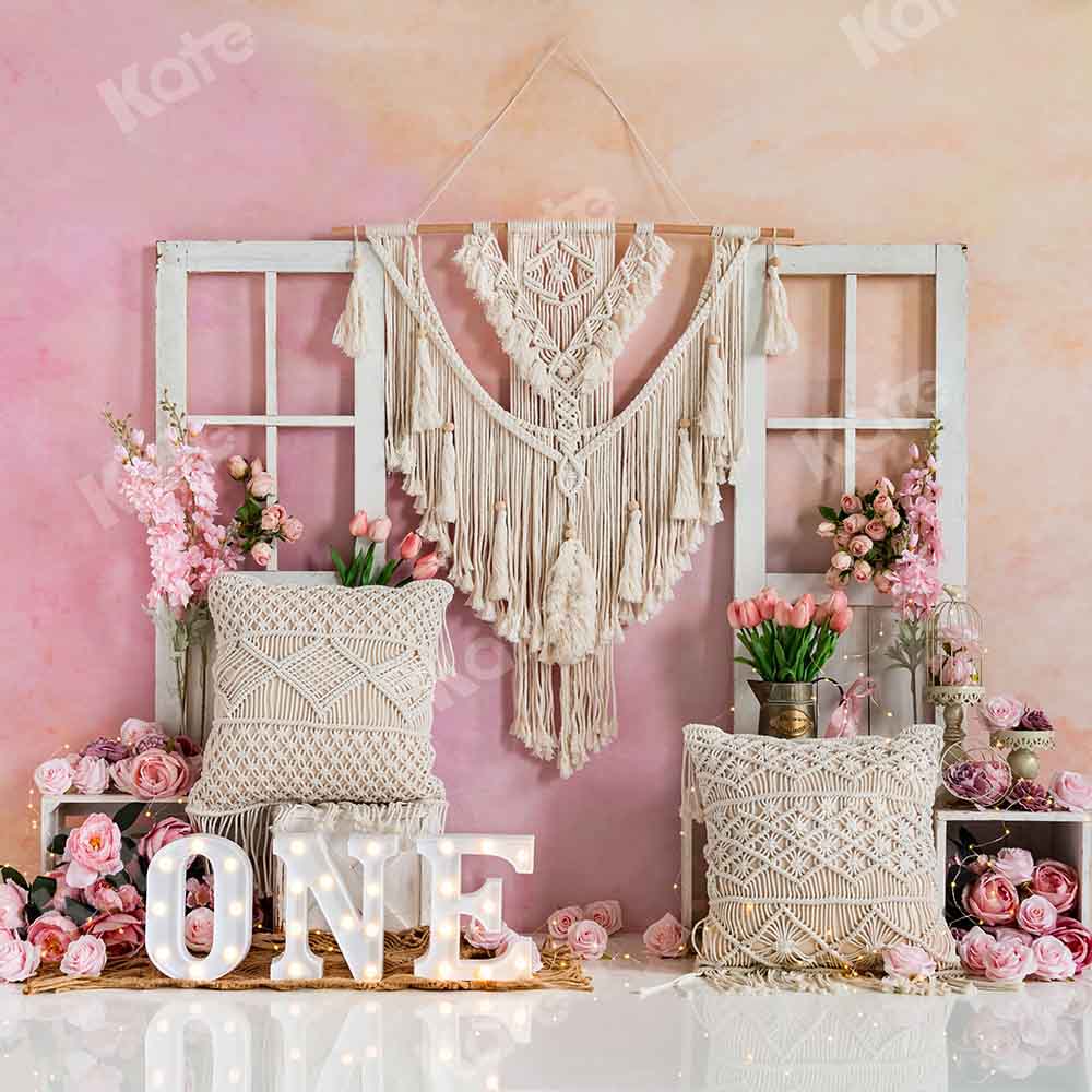 Kate Boho Flowers Backdrop Birthday Designed by Emetselch -UK