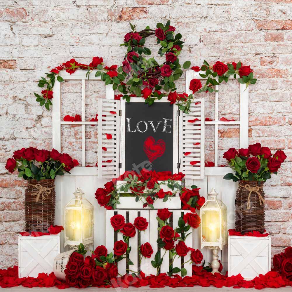 Kate Valentine's Day Roses Barn Door Backdrop Designed by Emetselch -UK