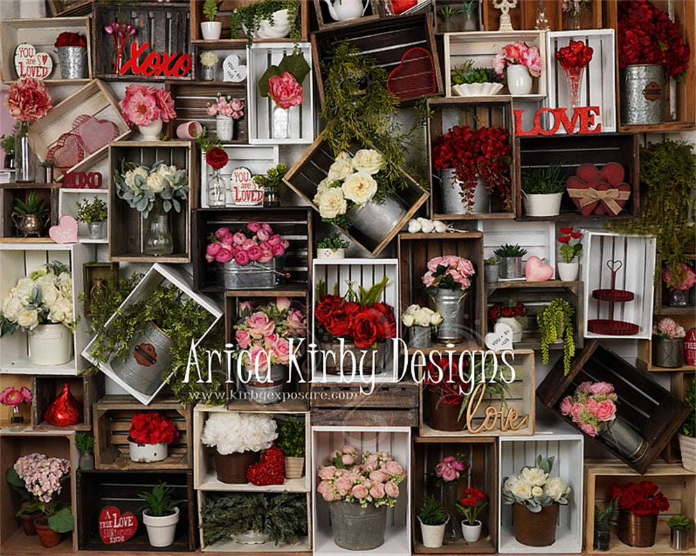 Kate Valentine Floral Crate Backdrop designed by Arica Kirby -UK