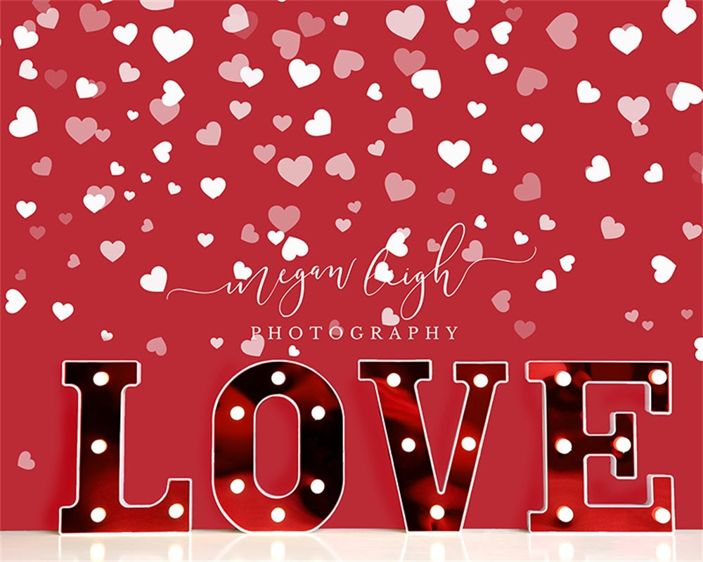 Kate Valentine Red Love Hearts Backdrop Designed by Megan Leigh Photography -UK
