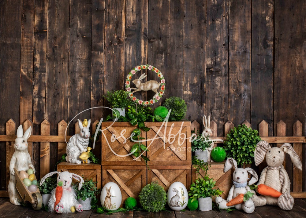 Kate Spring/Easter Eggs Dark Wood Backdrop Designed By Rose Abbas -UK