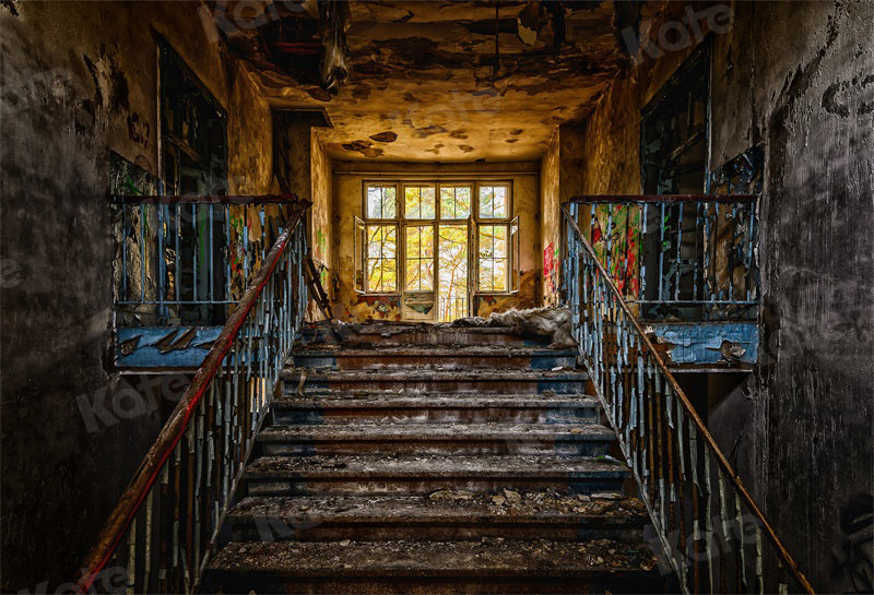 Kate Retro Staircase Abandoned Building Backdrop for Photography -UK