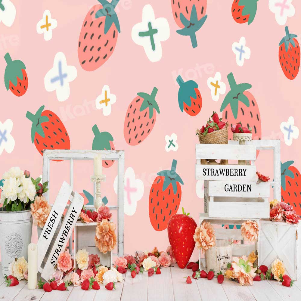 Kate Summer Strawberry Pink Backdrop Designed by Emetselch -UK