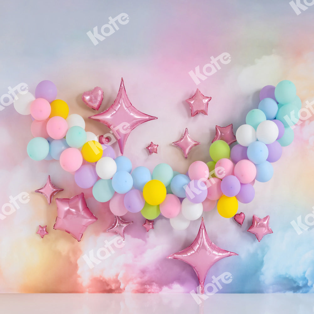 Kate Cake Smash Cloud Balloons Star Backdrop Designed by Emetselch -UK