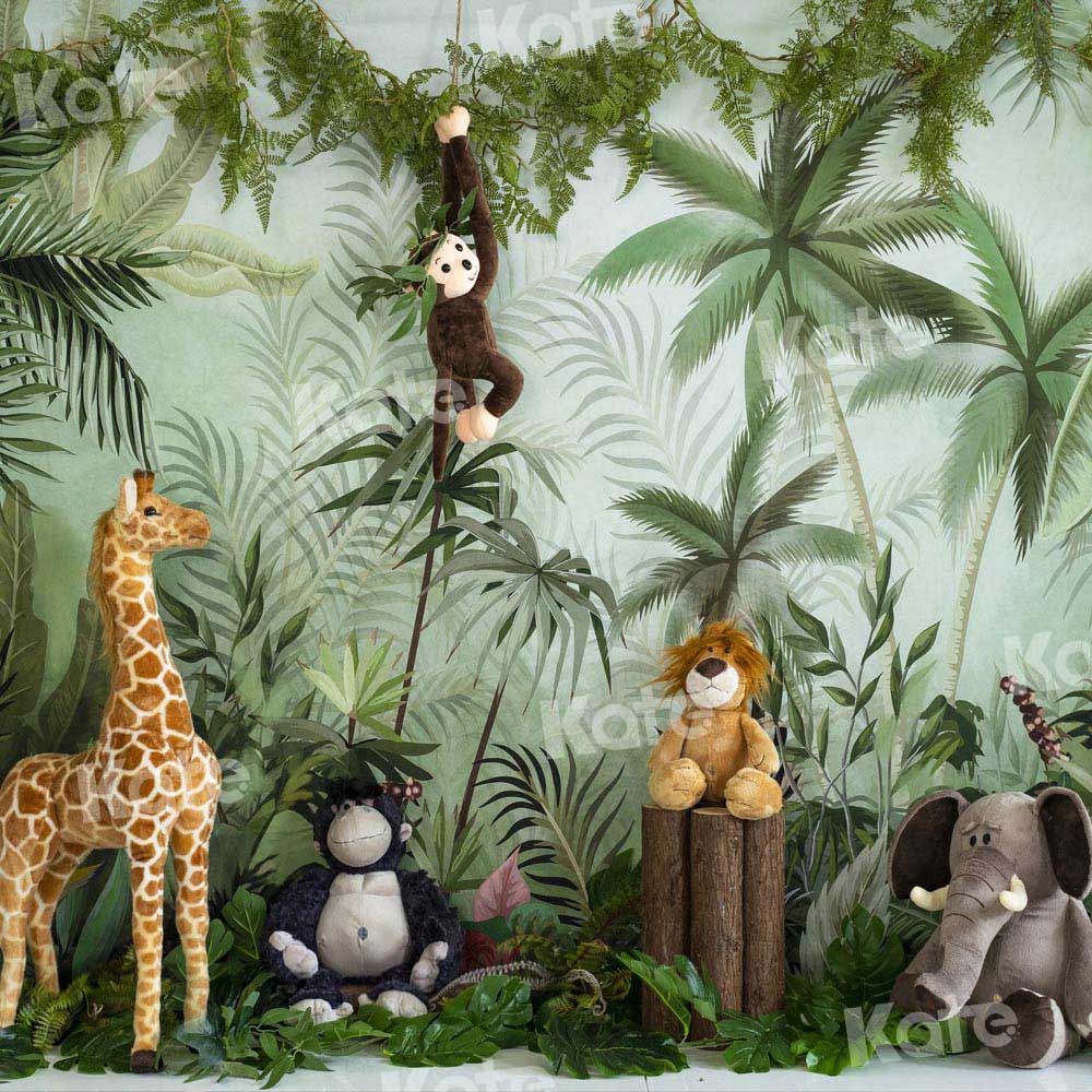 Kate Cake Smash Jungle Animals Backdrop Designed by Emetselch -UK