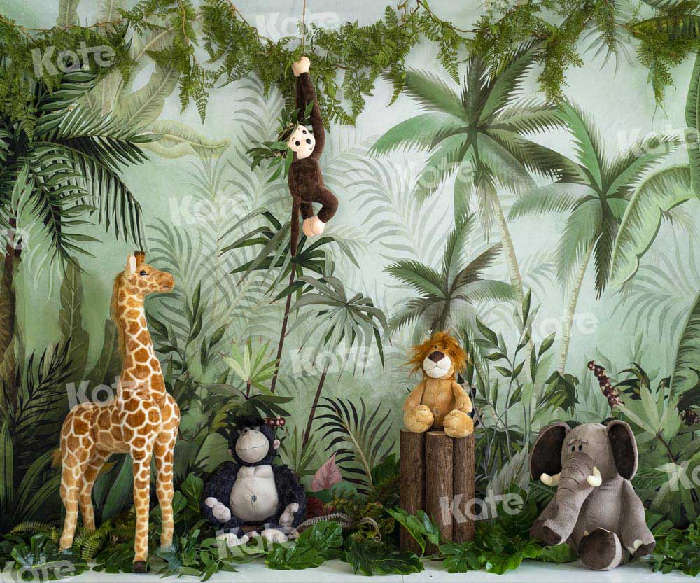 Kate Cake Smash Jungle Animals Backdrop Designed by Emetselch -UK