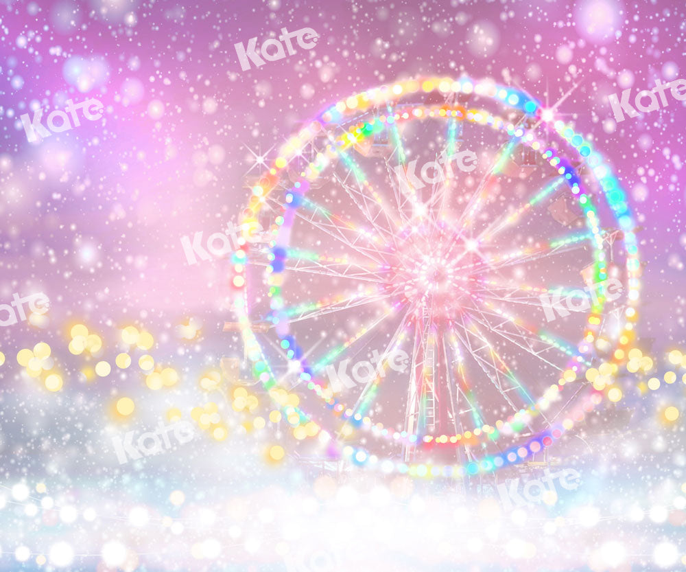 Kate Pink Bokeh Fantasy Ferris Wheel Backdrop Designed by GQ -UK