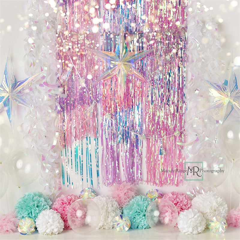 Kate Iridescent Rainbow Sparkle Backdrop Designed by Mandy Ringe Photography -UK