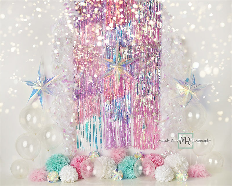 Kate Iridescent Rainbow Sparkle Backdrop Designed by Mandy Ringe Photography -UK