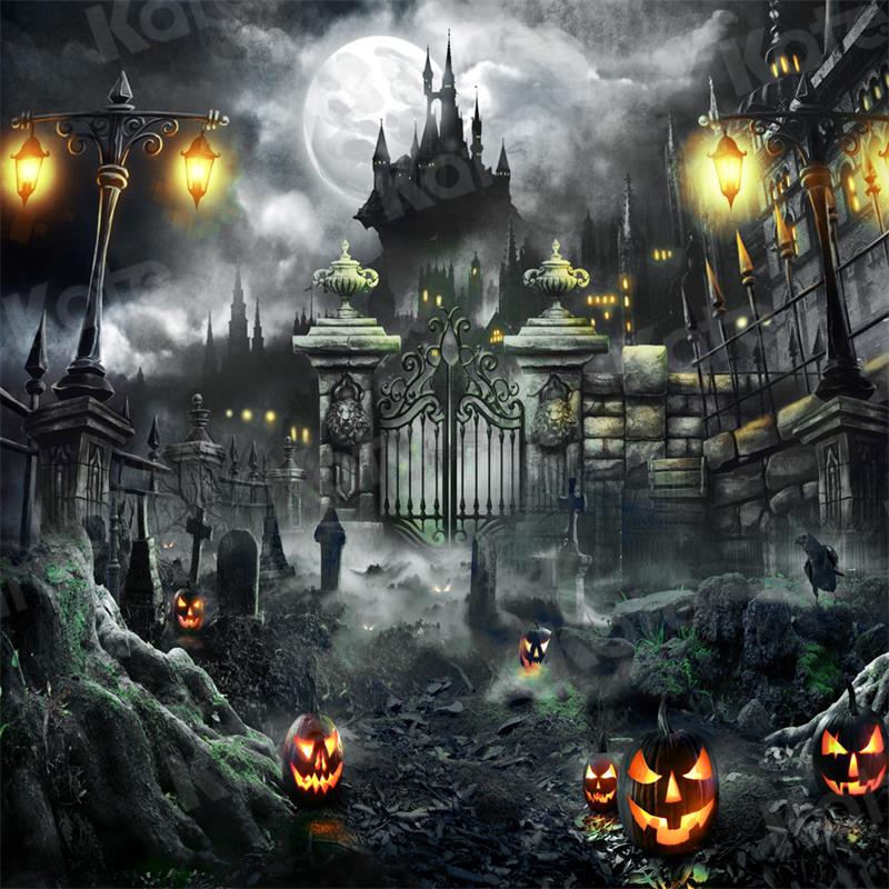 Kate Halloween Night Gate Castle Backdrop for Photography -UK