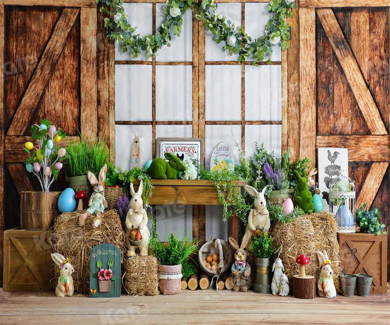 Kate Easter Wood Barn Bunny Backdrop for Photography -UK