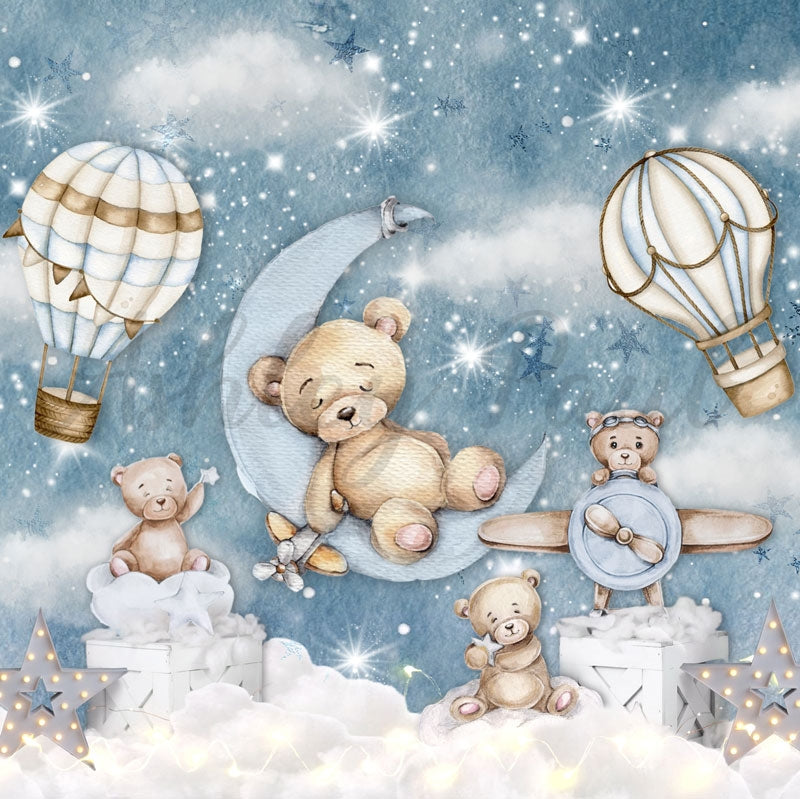 Kate Hot Air Balloon Bear Children Backdrop Designed by Ashley Paul