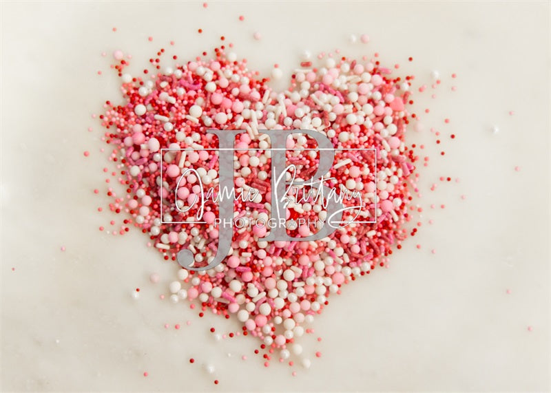 Kate Valentine's Day Heart Sprinkles Backdrop Designed by JB Photography -UK