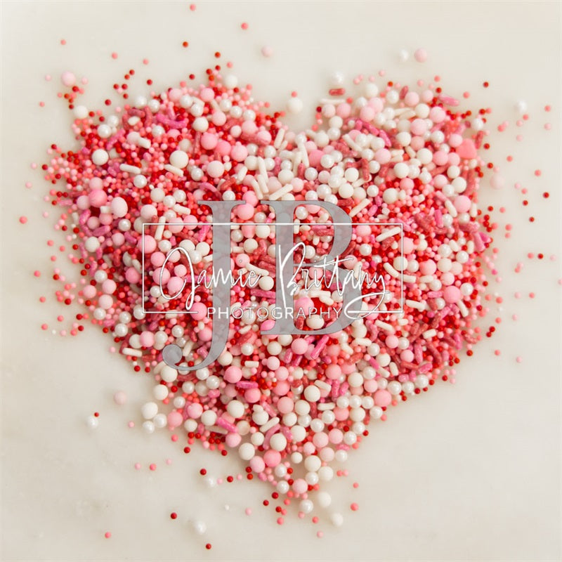 Kate Valentine's Day Heart Sprinkles Backdrop Designed by JB Photography -UK