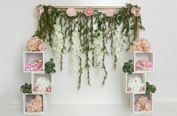 Kate Spring/Mother's Day Pink Floral Cube Backdrop Designed by Lisa B -UK