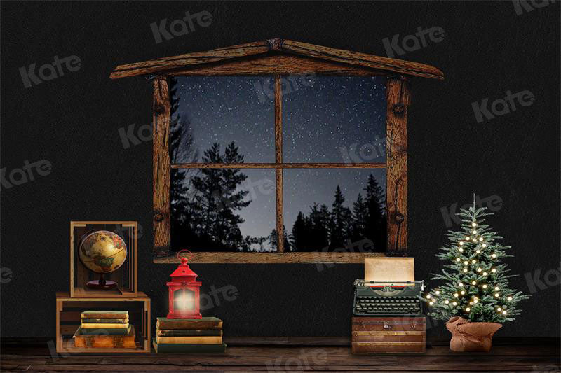 Kate Xmas Backdrop Christmas Window Night Designed By JS Photography -UK