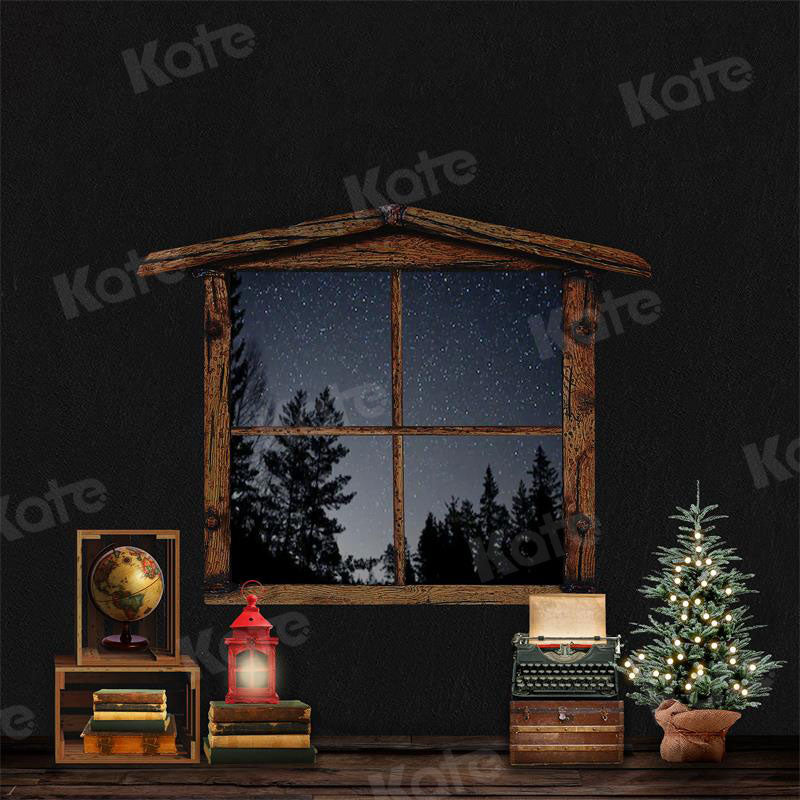 Kate Xmas Backdrop Christmas Window Night Designed By JS Photography -UK