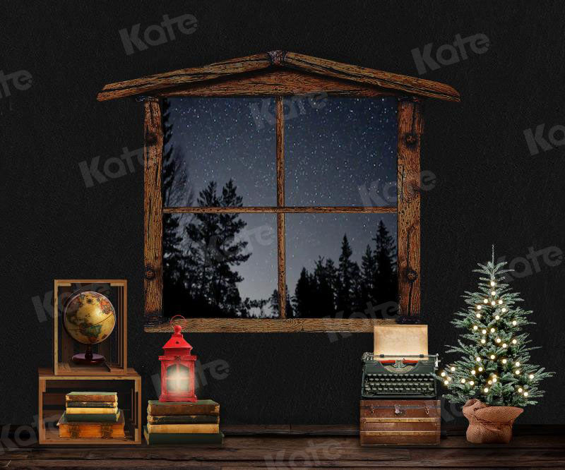 Kate Xmas Backdrop Christmas Window Night Designed By JS Photography -UK