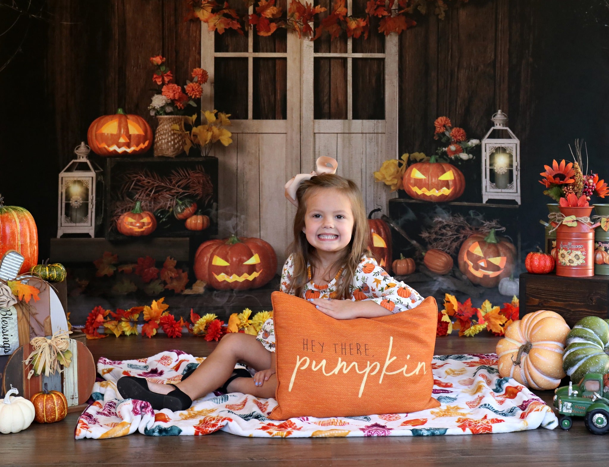 Kate Autumn/Thanksgiving Pumpkins Lights Backdrop Designed by Jia Chan Photography -UK