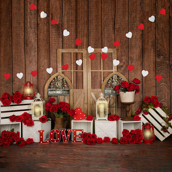 Kate Valentine's Day Love Roses Backdrop Designed by Emetselch -UK