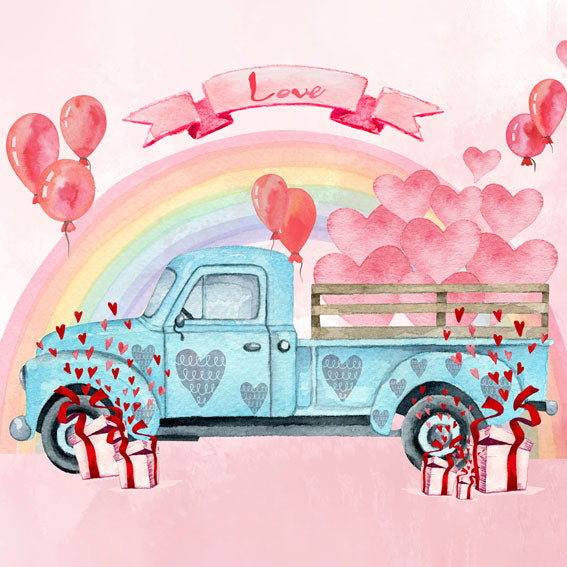 Kate Valentine's Day Love Truck Backdrop Designed by GQ -UK