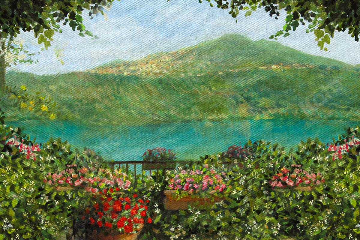 Kate Fine Art Spring Garden Lake Scene Backdrop Designed by GQ -UK