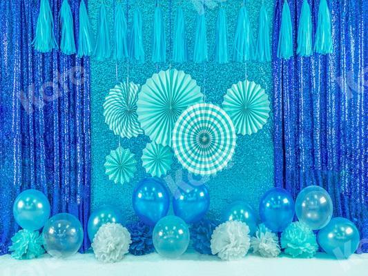 Kate Blue Cake Smash Balloons Backdrop Designed by Jia Chan Photography -UK