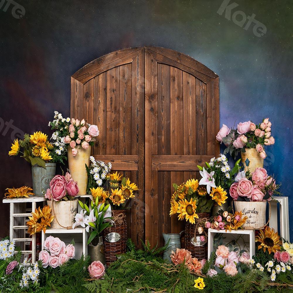 Kate Spring/mother's Day Flowers Shop Door Blue Backdrop Designed by Emetselch -UK