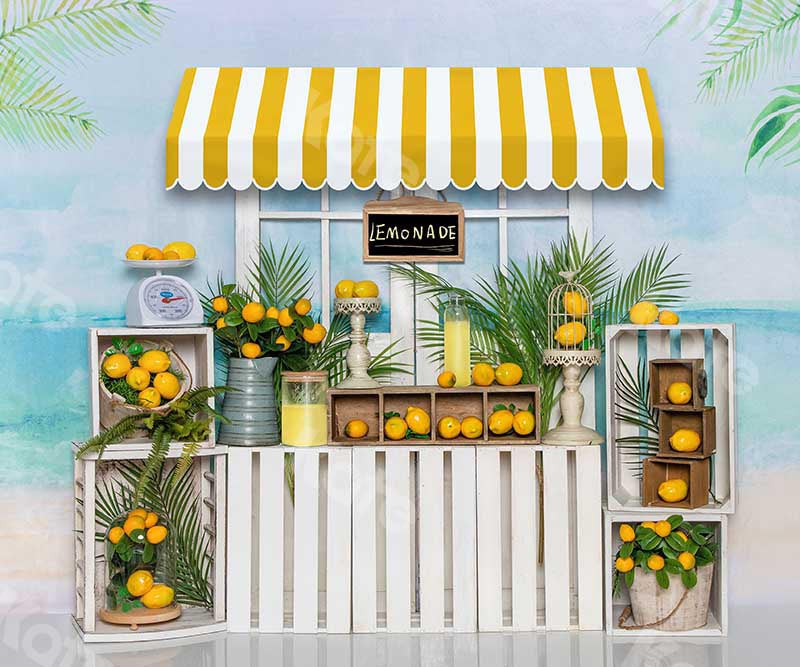 Kate Summer Lemonade Stand Beach Backdrop Designed by Emetselch -UK