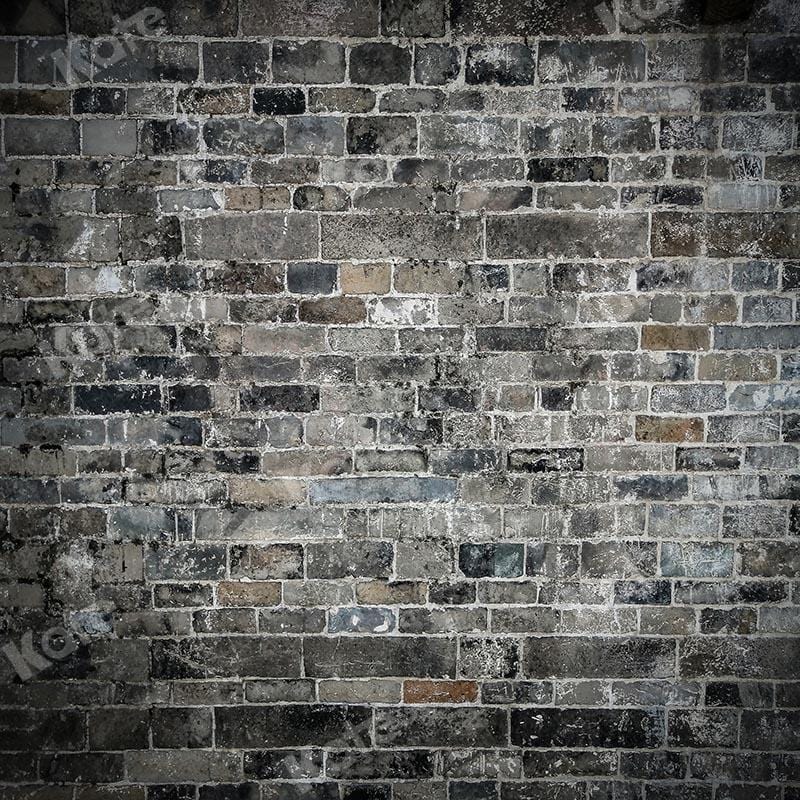 Kate Dark Black Tone Brick Wall Backdrop Designed by Emetselch -UK