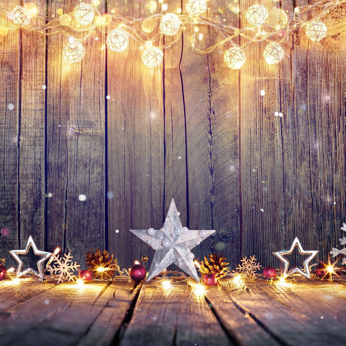 Kate Bokeh Glitter Wood Floor backdrop for Christmas photography