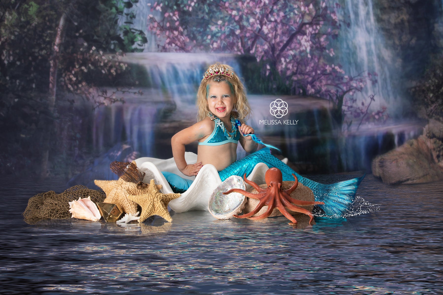 Kate Mermaid Stream Water Spring Backdrop -UK