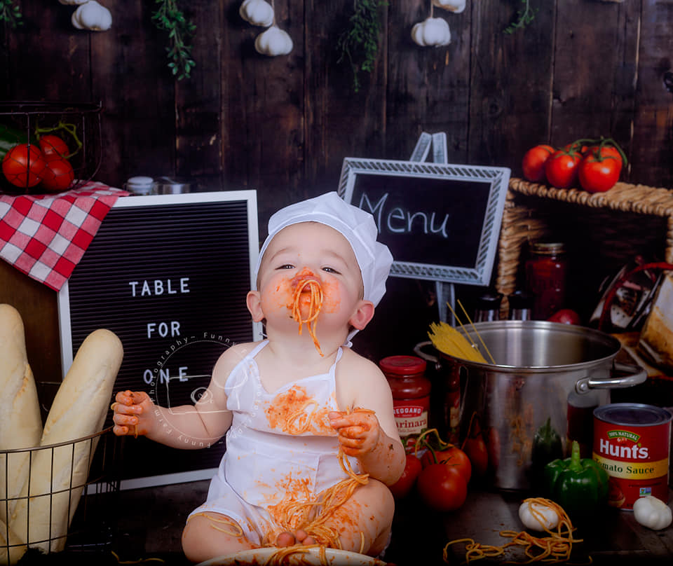 Kate Cake Smash Wood Kitchen Backdrop Designed By Rose Abbas -UK