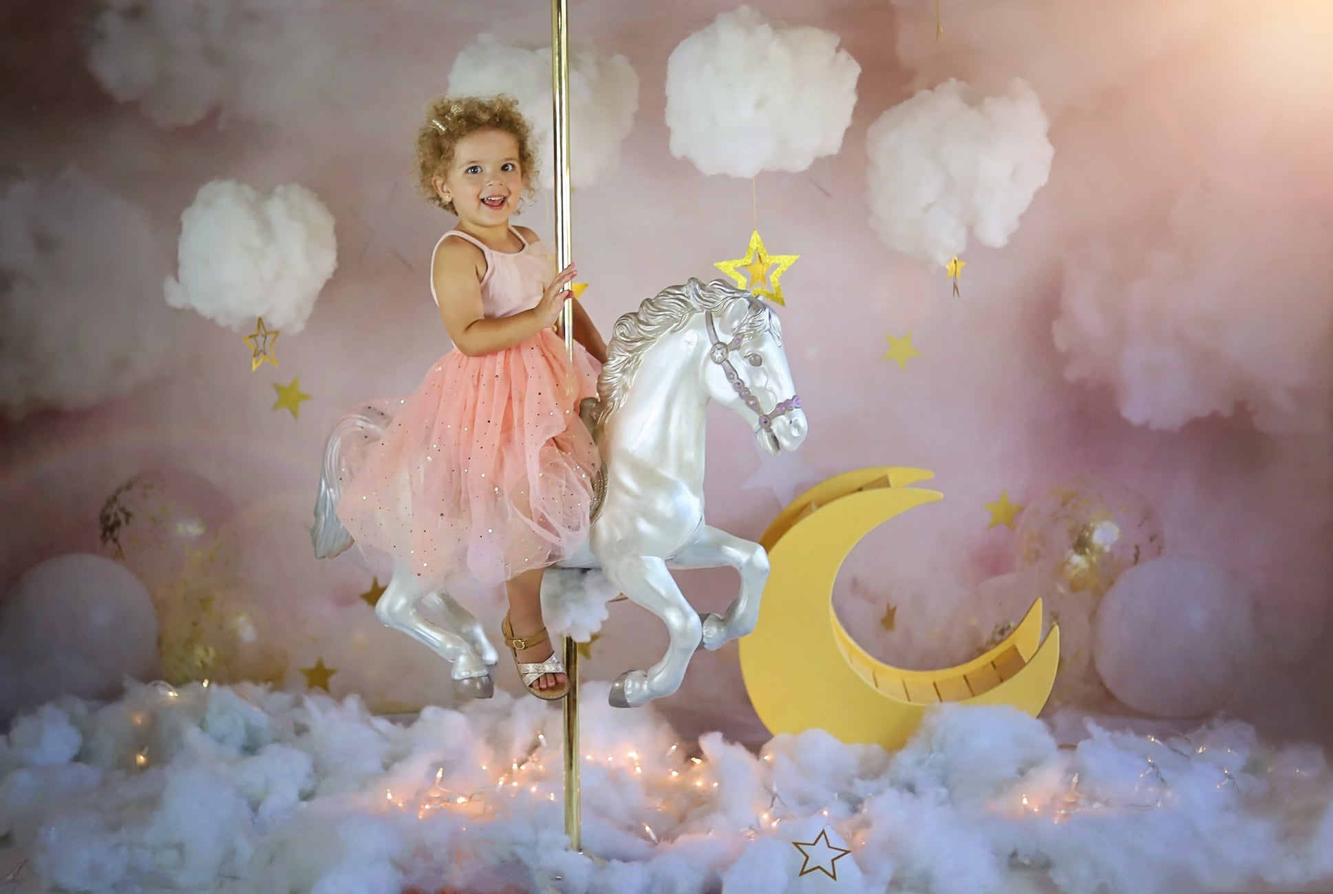 Kate Pink Clouds Stars Backdrop Designed By Rose Abbas -UK