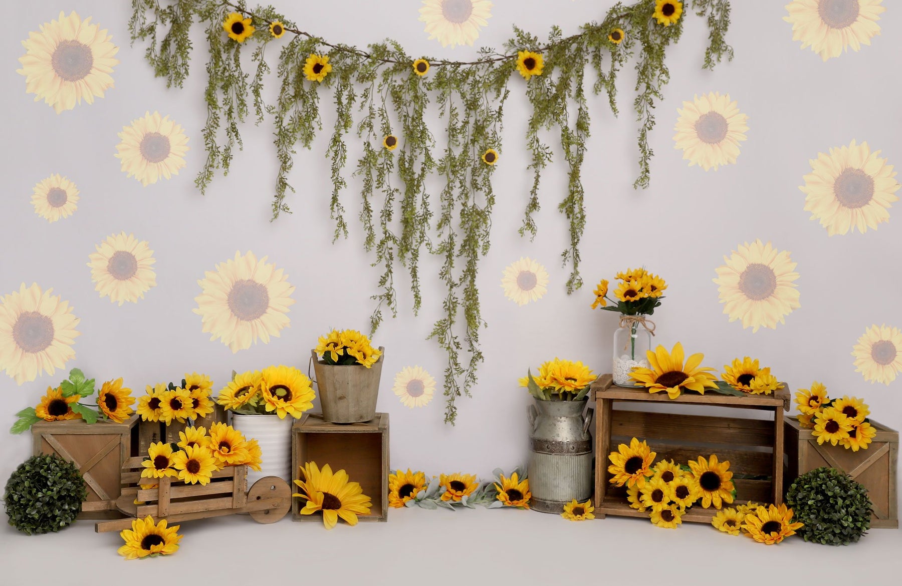 Kate Spring Sunflower Birthday Backdrop For Photography